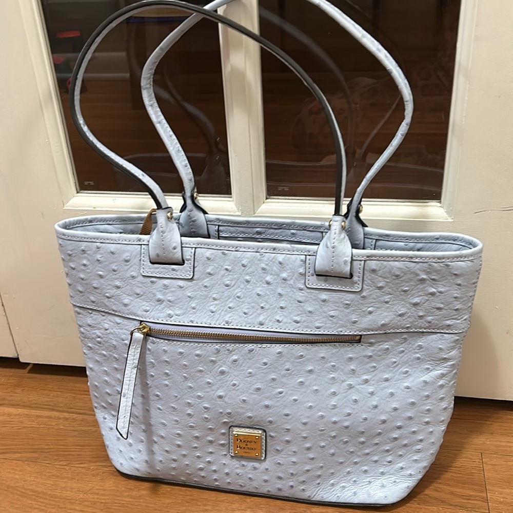 Ice blue Dooney and Bourke medium sized handbag.  Excellent condition!!!!!